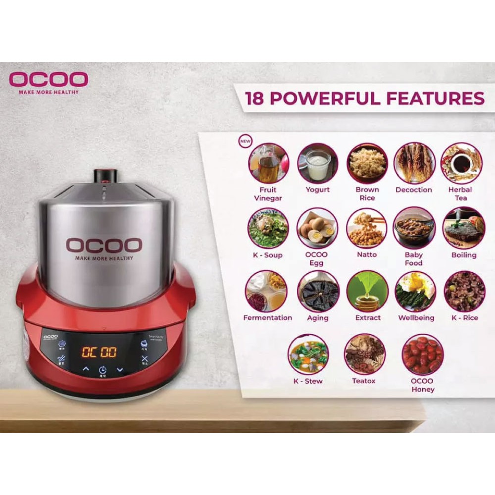 Smart OCOO Double Boiler Pressure Multi Cooker 4.2 L Silver