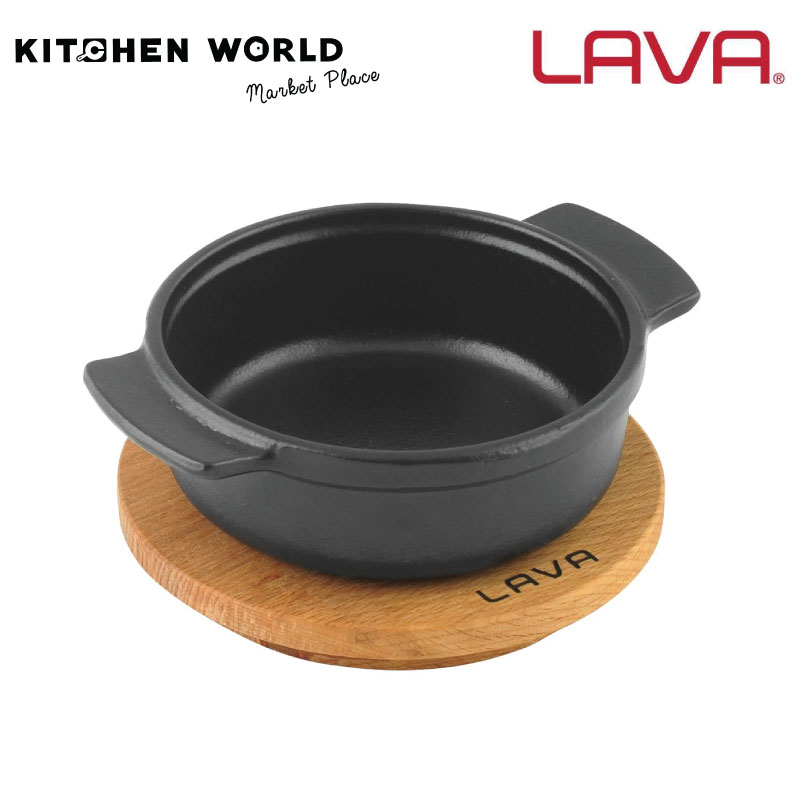 Lava Cast Iron Lava Enameled Cast Iron Dutch Oven 0.35 qt. Round with Trendy Lid Color: Red LV Y TC 10 K2 R